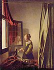 Johannes Vermeer Girl Reading a Letter at an Open Window painting